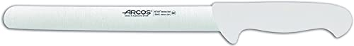 Arcos Serie 2900 - Cuchillo Fiambre - Hoja de Acero Inoxidable NITRUM de 250 mm - Mango inyectado en Polipropileno Color blanco