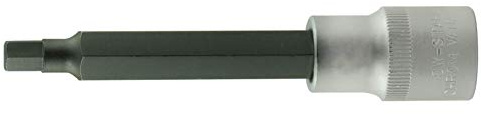 SW-Stahl 05044L 1/2 Zoll Bit-Einsatz Innensechskant 7 x 200 mm - Lang | Premium Schraubendreheinsatz aus Chrom-Vanadium-Stahl, 12,5 mm Antriebs-Vierkant, lose Verpackung für Profis