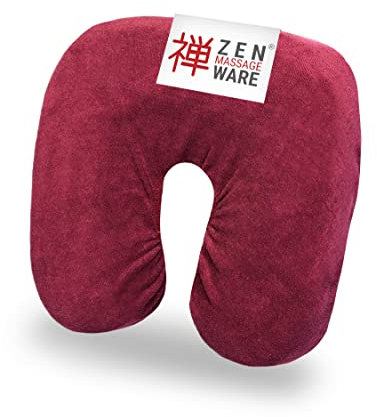 ZEN Massageliege Kopfteil Bezug für Kopfpolster von Kosmetik- & Therapieliegen, bei 60° waschbare & flauschige Frottee Spann- Kopfstützenbezüge für Nackenhörnchen aus Baumwolle, (Weinrot)