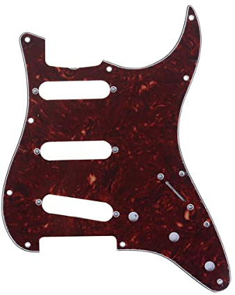 Musiclily Pro 11 Löcher SSS Vintage 62 Strat Pickguard Gitarren Schlagbrett für American Stratocaster 62 E-Gitarre, 4 lagig Vintage Tortoise