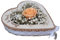 Hochzeit Ringkissen Ringhalter Herz Rose Loveliness apricot für Eheringe mit Namen