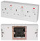 K M Electronics® Single 1 Gang to 3 Gang Way Switched 13A Plug Socket Converter INC Back Box