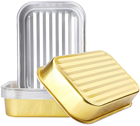 Bandejas desechables de aluminio para hornear, paquete de 15 bandejas de horno de lata, tamaño medio, de aluminio profundo para hornear, sartenes para asar pasteles
