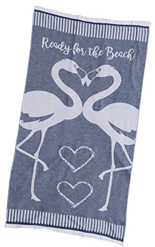 PremiumShop321 Hamamtuch Pestemal Tuch 90x170 cm mit Fransen Strandtuch Flamingo (blau)