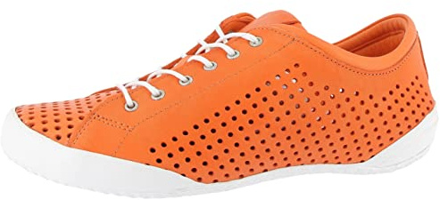 Andrea Conti Damen Schnürschuh Leder Halbschuh Sommerfarbe weich leicht 0345767, Größe:39 EU, Farbe:Orange