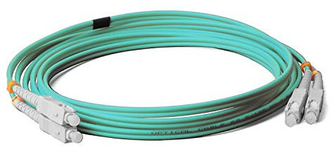 Cable de fibra óptica LWL - 4m OM3 SC a SC macho, Duplex 50/125 - Cable patch - Cable de fibra óptica de 4 metros