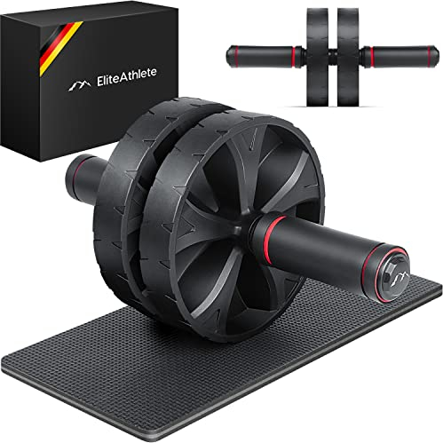 EliteAthlete Bauchroller Bauchmuskeltrainer - Bauchtrainer für Zuhause - Bauch Weg Abdominal Trainer - AB Wheel Roller inkl. gepolsterter Kniematte