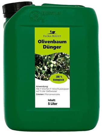 Flora Boost Olivenbaum Dünger Flora Boost 5000ml I Für bis zu 1000L Gießwasser I Langzeitdünger für verbesserte Blütenbildung I Flüssiger Blatt- & Wurzeldünger I 100% natürlicher Pflanzendünger