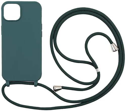 xingting EU Collana Porta Cellulare Compatibile con Custodia per iPhone 12 Pro Max(6.7inch)-Custodia da Collo per Smartphone,Cover con Cordoncino da Indossare-Verde Scuro
