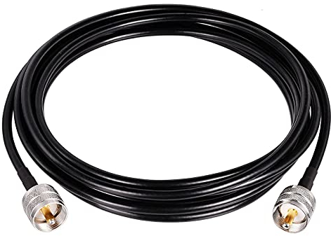 Superbat Cavo Coassiale RG58 CB 3m UHF PL259 Maschio a Maschio 50 ohm Bassa Perdita per Radio HAM e CB, Analizzatore di Antenna, Carico Fittizio, Misuratore ROS (1 Pezzo)