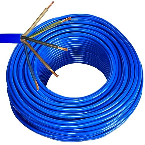 Hilark Cable alargador H07BQ-F 5x2,5 mm 5g2,5 mm cable PUR azul (20 metro, Azul)