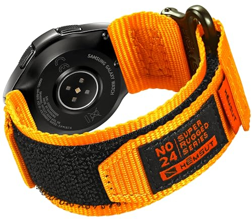 Kompatibel mit Samsung Galaxy 45/44/40mm Watch 6/5/5 Pro/4/, 46/42mm watch 4 Classic/ 45mm Watch 3 Uhrarmband, Nylon Sportband mit Klettverschluss