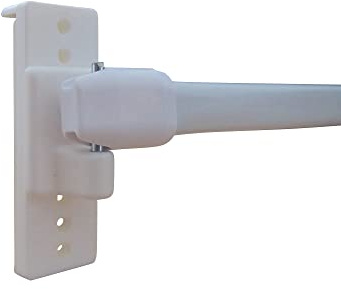 1 Vitragenstange & 2 Klebehaken verstellbar – Winkelklebehaken weiß, Cafehausstangen, Scheibenstangen, Scheibengardinenstangen, Gardinenstangen (Länge 100-180 cm)