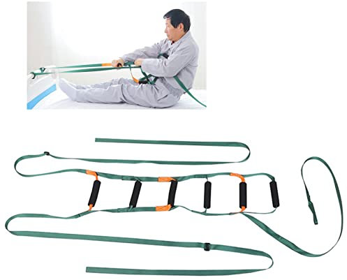 SJASD Bett-Sicherheitsleiter-Assistent-Gurte,Bettleiter Strickleiter Seilleiter Bett,Strickleiter Bettleiter mit 6 Griffen,Sit Up Rope für Älterer Senioren Patienten Behinderten