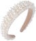 Molain Stirnbänder Mit Kunstperlen Weißer Glitzernder Knoten Strass Satin Breit Dick Brautschmuck Perlen Eleganter Haarreifen Hochzeit Ostern Party Haarstyling Zubehör Für Frauen