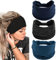 Generse Breite Stirnbänder, schwarz, Boho-Haarband, Yoga, Schweißband, Turban, elastische Stirnbänder für Damen und Mädchen, 3 Stück (A)