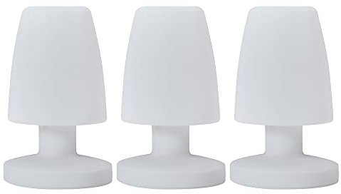 MiniSun | Contemporary Mushroom Table Lamps with an Integrated Rechargeable RGB Colour Changing LED | Table Lamps, Home Décor & Improvement Essential | Pack of 3