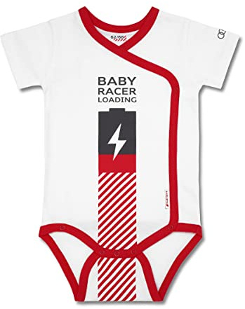 Audi Collection 3202200501 Wickelbody Body Strampelanzug Baby Racer Loading, weiß/rot, Größe 62/68