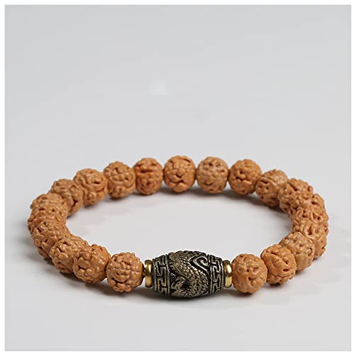 Lllunimon Indonesien Rudraksha Bodhi Armband Einkreis Buddha Perlenarmband Unisex Für Meditation,G