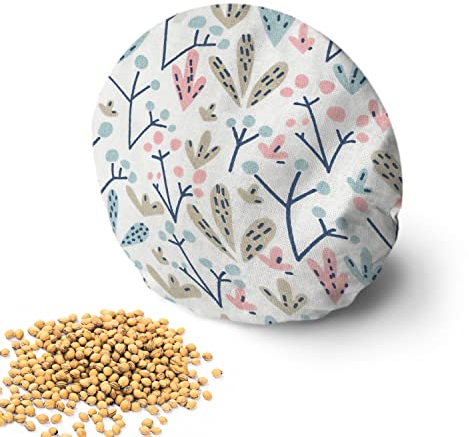 Amilian Kirschkernkissen rund: 16 cm Wärmekissen Mikrowelle Körnerkissen Kirschkernsack Kirschkern Kissen für Kinder Erwachsene ideal als Massagekissen Kältekissen Schneeball