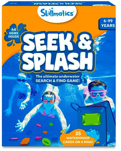 Skillmatics Seek & Splash Diving Gem Toys - Underwater Search and Find Game, Perfect for Swimming Pool & Summer Fun for Kids, Gifts for Boys & Girls Ages 6, 7, 8, 9 & Up