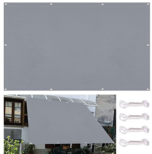 Sun Sail Shades 2.8 x 2.8 m Breathable Garden Block 95% UV Rays Garden Sun Shade Net Shade Fabric with 4 Ropes and Eyelets for Garden Pergola Backyard Lawn, Grey