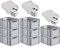 PROREGAL SuperSparSet 8x Eurobox NextGen Grip mit Scharnierdeckel und schwarzen Schiebeschnappverschlüssen, HxBxT 22x30x40cm, 20 L, Grau, Griffe offen, Eurobehälter, Transportbox