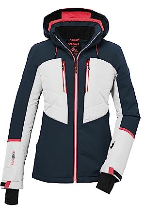 killtec Damen Skijacke/Funktionsjacke mit abzippbarer Kapuze und Schneefang KSW 87 WMN SKI JCKT, petrol, 46, 39750-000