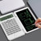 Calculadora Científica con Bloc de Notas, Calculadora de Pantalla LCD de 10 Dígitos, Calculadora de Escritorio Multifuncional Silenciosa de Bolsillo para Estudiantes, Escuela (Blanco)
