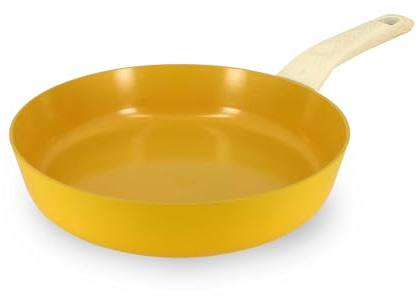 MENASTYL - Poêle 24cm Colorama safran - En Aluminium - Revêtement antiadhésif en céramique - Tous feux dont induction