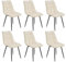 Juskys Esszimmerstühle Blanca 6er Set - Samt Stühle gepolstert - Stuhl für Esszimmer, Küche & Wohnzimmer - modern, belastbar bis 120 kg Beige