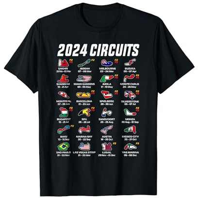 Formel 2024 Kalender für Rennwagenfans T-Shirt
