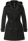 Wantdo Femme Trench-Coat Grande Taille Veste Coupe-Vent Manteau Imperméable pour Femmes avec Capuche Amovible Trench mi-Long à Double Boutonnage et à Revers Noir 50