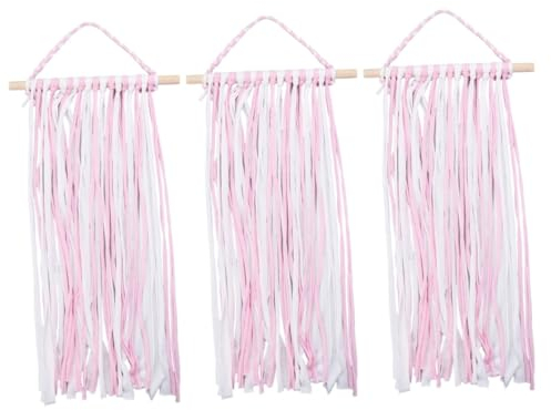 BESTonZON 3pezzi Organizer Per Fermagli e Accessori Per Porta Barrette Per Bambine Hanger Per Mollette e Fiocchi Struttura Leggera e Funzionale Rosa