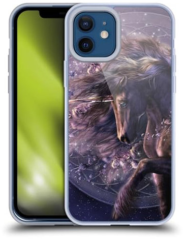Head Case Designs Offizielle Laurie Prindle Chimäre Schwarz Rosa Einhorn Fantasiepferd Softgelhülle Kompatibel Mit Apple iPhone 12 / iPhone 12 Pro Und Kompatibel Mit Magsafe Zubehör