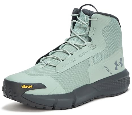 Under Armour Men's UA Charged Valsetz Mid Durable Hiking Shoes, Lightweight and Comfortable Men's Boots, 349 pebble green, anthracite, black grey, 9 UK