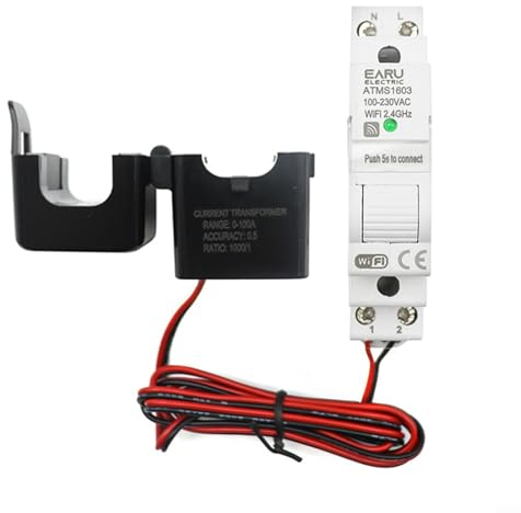 HEBEOT Smart Meter for Energy Monitor WiFi Electricity Usage Monitor Multi-Functional Display Smart WiFi Connectivity(63A)