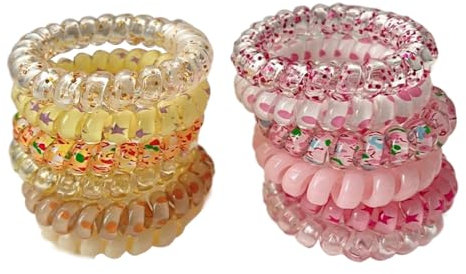 NTRUXZP 12 Pièces Elastique à cheveux Elastique cheveux spirale Bandeaux de queue de cheval Accessoire de Coiffeur, Elastique à Cheveux en Spirale Sans Dommages pour Filles et Femmes