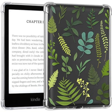 CoBak Clear Hülle für Kindle Paperwhite - 6,8 den Kindle Paperwhite 11. Generation 2021 und Signature Edition (Modell Nr. M2L3EK/ M2L4EK), Leichte Kratzfeste Weich (Grüne Blätter)