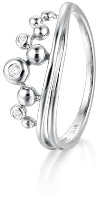 Wycian Freundschaftsringe Frau Frau, Ringe Frauen Weissgold 18K 7.4Mm Größe 56 (17.8) Diamant Rundschliff Weiß Gravur Für Valentinstag