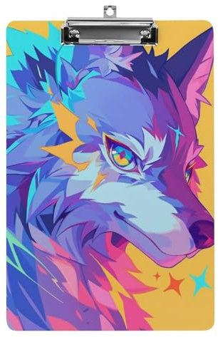 Porte-Blocs En Acrylique Loup De L'espace Magique Porte-Documents De Bureau Planche À Pince Pour Écriture Peinture