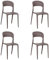 Totò Piccinni Sedia Omega in Polipropilene Moderne Design Impilabile,(L) 43x(P) 50x(A) 84 cm (4, New Tortora)