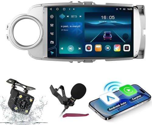 HXSQcar Android 14 Car Radio Navi per T-oyota Yaris 2012-2017 9 Schermo Radio con Supporto Wireless Carplay Android Auto GPS Navigazione Bluetooth 5.0 HiFi FM 5G-WiFi SWC Mic Camera,M600s