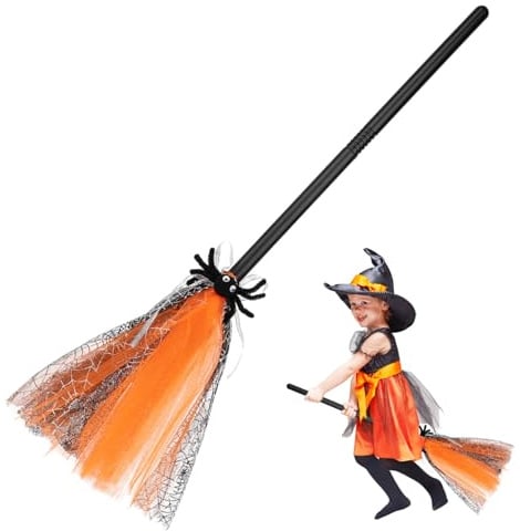 DRESSOOS Cute Witch Broom Prop Für Halloween Leichter Hexenbesen Für Kostümpartys Und Cosplay Dekoration Für Festliche Anlässe