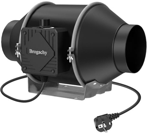 Brogachy 100mm Extracteur d'Air réglable 363m³/h, 3000 RPM Triphasé EC Moteur Ventilateur Extracteur, Pour VMC Salle de Bain, Domestique,Grenier et Garag,entilation Bureau.