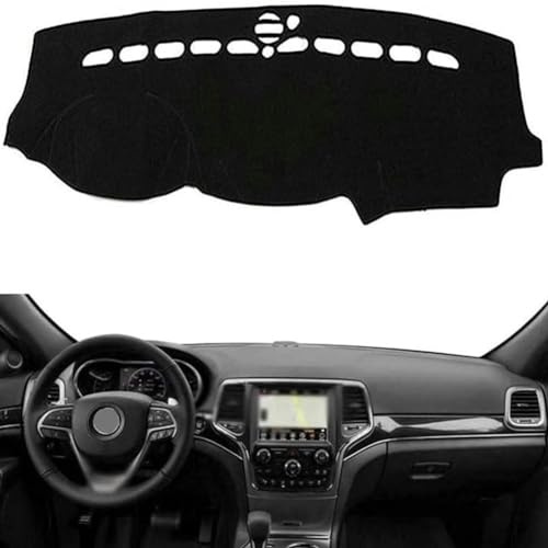 BOLNEY Anti-Rutsch-Matte Armaturenbrett-Abdeckungspad Innenmatte für Jeep Grand Cherokee WK2 2011-2020 Schwarze Armaturenbrettmatte Armaturenbrettabdeckung