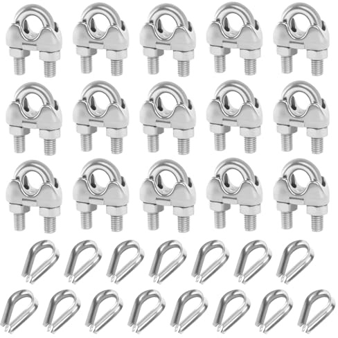 15 piezas de abrazaderas para cables de 5 mm, juego de abrazaderas para cables de acero inoxidable M5 de 5 mm, abrazadera para cables de 5 mm, abrazadera para cables de alambre, espárragos, abrazadera