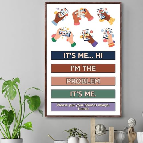 No Cell Phones Sign Charging Station Phone Jail Poster Wall Art for High School Classroom Management Metal Tin Sign Middle School Classroom 8x12 inch