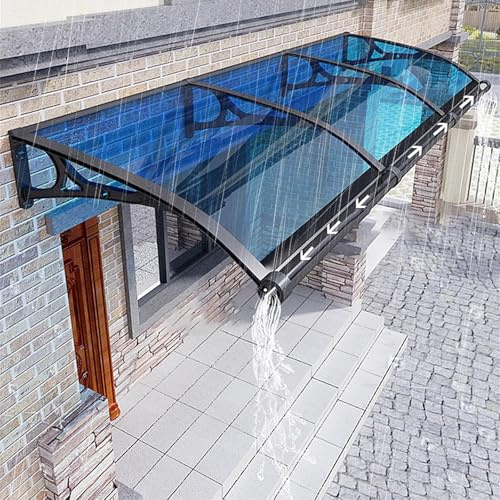 Dtyubfg Aluminium-Türmarkise, Vordach, 80x140cm, große Polycarbonat-Abdeckung, UV- und Regenschutz, modernes Design für Haustür, Wetterschutz, einfache Installation