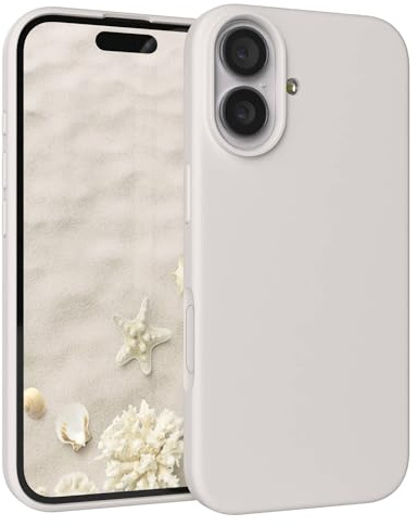 EAZY CASE Premium Silikon Hülle für iPhone 17 - Handyhülle, Stoßfest, Schutzhülle mit Kameraschutz, Kratzfester weicher Mikrofaser-Innenfutter, Slim Liquid Silikon Cover Case Bumper - Taupe Beige
